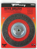 Forney 72762 Wire Bench Wheel Brush, 8 in Dia, 1/2 to 5/8 in Arbor/Shank, 0.014 in Dia Bristle