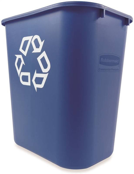 Rubbermaid FG295673BLUE Deskside Waste Basket, 28.125 qt Capacity, Polyethylene, Blue