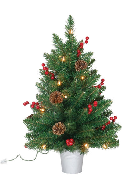 Santas Forest 49724 Christmas Specialty Decoration, 24 in H, Trees, PVC 100%, Green, Tungsten Bulb