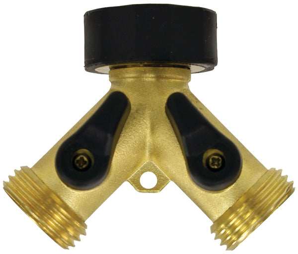 Gilmour 813004-1001 Two-Way Connector, MGHT, Brass, Bronze