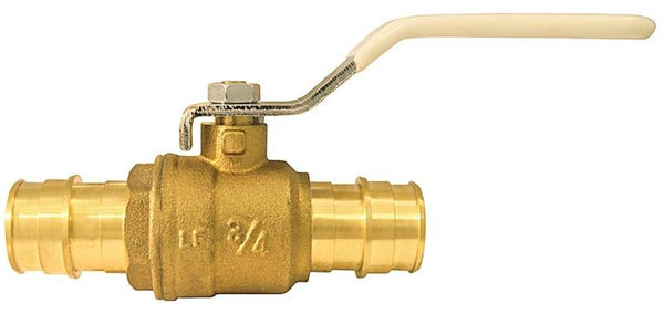 Apollo Valves EPXV34 Ball Valve, 3/4 in Connection, Barb, 200 psi Pressure, Quarter-Turn Actuator, Brass Body