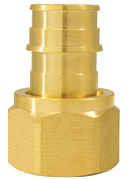 Apollo Valves ExpansionPEX Series EPXFA34S Swivel Pipe Adapter, 3/4 in, Barb x FNPT, Brass, 200 psi Pressure