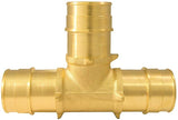 Apollo Valves Expansion Series EPXT11 Pipe Tee, 1 in, Barb, Brass, 200 psi Pressure