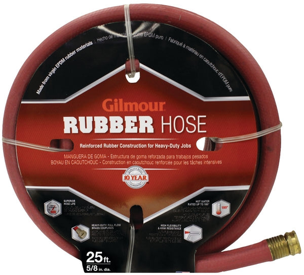 Gilmour 18-58025 Garden Hose, 25 ft L, Rubber, Red