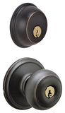 Schlage Georgian Series FB50NVGEO716KA4 Knob Lockset, 2 Grade, Keyed Alike Key, Steel, Aged Bronze, K4 Keyway