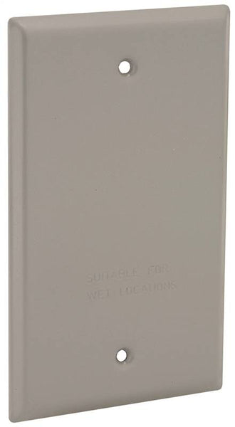 HUBBELL 5173-0 Cover, 4-17-32 in L, 2-25-32 in W, Aluminum, Gray, Powder-Coated