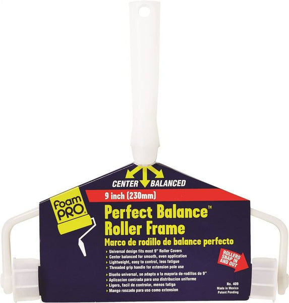 FOAMPRO 409 Roller Frame, 9 in L Roller, Threaded Handle