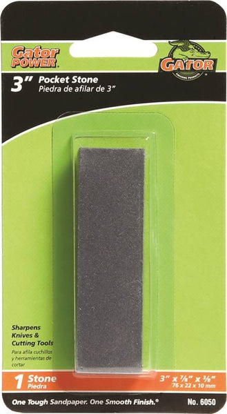 Gator 6050 Pocket Sharpening Stone, 3 in L, 7/8 in W, 3/8 in Thick, Coarse/Medium, Silicone Carbide Abrasive