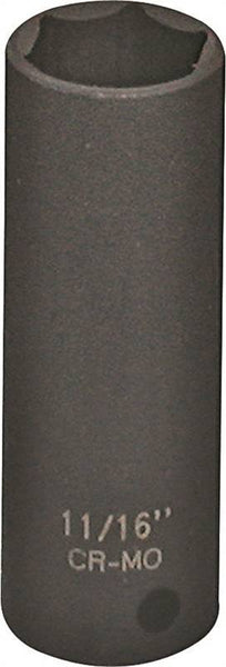 Vulcan Deep Impact Socket, 11/16 in Socket, Black Phosphate