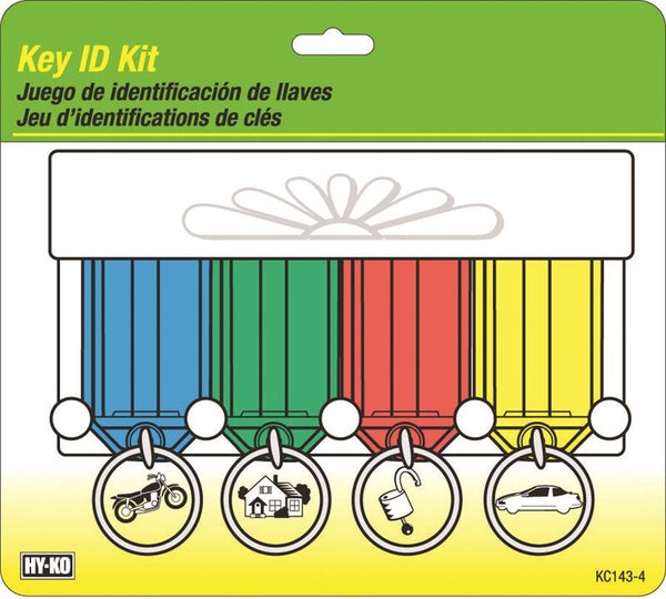 HY-KO KC143-4 Key Identification Tag Kit, Plastic