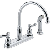 DELTA Windemere Series 21996LF Kitchen Faucet with Side Sprayer, 1.8 gpm, 2-Faucet Handle, Plastic, Chrome Plated