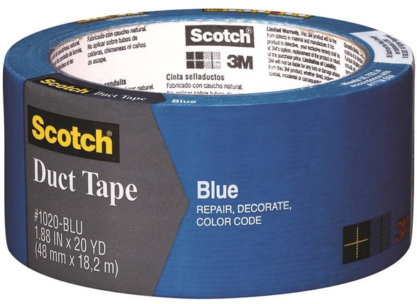 Scotch 3920-BL Duct Tape, 20 yd L, 1.88 in W, Blue