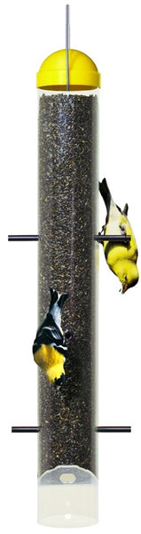 Perky-Pet 399 Thistle Bird Feeder, 19-1/4 in H, 2 lb, Plastic, Bright Yellow/Clear, Hanging Mounting