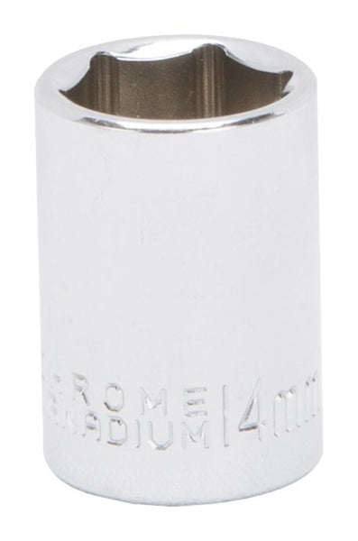 Vulcan MT6499230 Drive Socket, 14 mm Socket, 3/8 in Drive, 6-Point, Chrome Vanadium Steel, Chrome