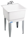 ELM UTILATUB Series 14CP Laundry Tub Combo Kit, 20 gal Capacity, 33 in OAH, Polypropylene, White, Floor Mounting