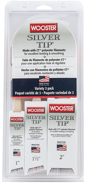 WOOSTER SILVER TIP 5229 Paint Brush Set, 3-Brush