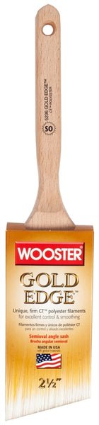 WOOSTER 5236-2-1/2 Paint Brush, 2-1/2 in W, 2-15/16 in L Bristle, Polyester Bristle, Semi-Oval Angle Sash Handle