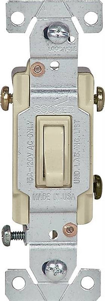 Eaton Wiring Devices C1301-7LTV Toggle Switch, 15 A, 120 V, Polycarbonate Housing Material, Ivory