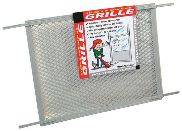 Make-2-Fit PL 15515 Hinged Screen Door Grill, 34-1/2 in W, 20 in H, Plastic, For: 30 to 36 in W Sliding Screen Doors