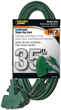 PowerZone Extension Cord, 16 AWG Cable, 35 ft L, 13 A, 125 V, Green