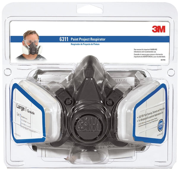 3M TEKK Protection 6311PA1-A-R6311 Valved Paint Respirator, L Mask, Dual Cartridge