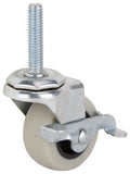 ProSource JC-N07-G Swivel Caster with Brake, 2 in Dia Wheel, 2 in W Wheel, Thermoplastic Rubber Wheel, Gray, 102 lb