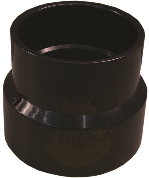 CANPLAS 103036BC Sewer Pipe Adapter Coupling, 4 x 3 in, Hub, ABS, Black, 40 Schedule