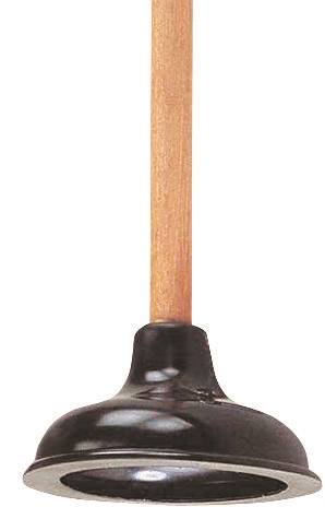 ProSource 8318-B Toilet Plunger Drain, 23-1/4 In OAL, 6 in Cup, Long Handle